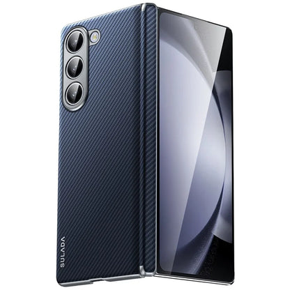 SULADA For Samsung Galaxy Z Fold6 5G Magnetic Case Carbon Fiber Texture Leather+PC Phone Cover