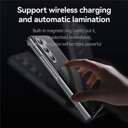 SULADA For Samsung Galaxy Z Fold6 5G Magnetic Case Carbon Fiber Texture Leather+PC Phone Cover