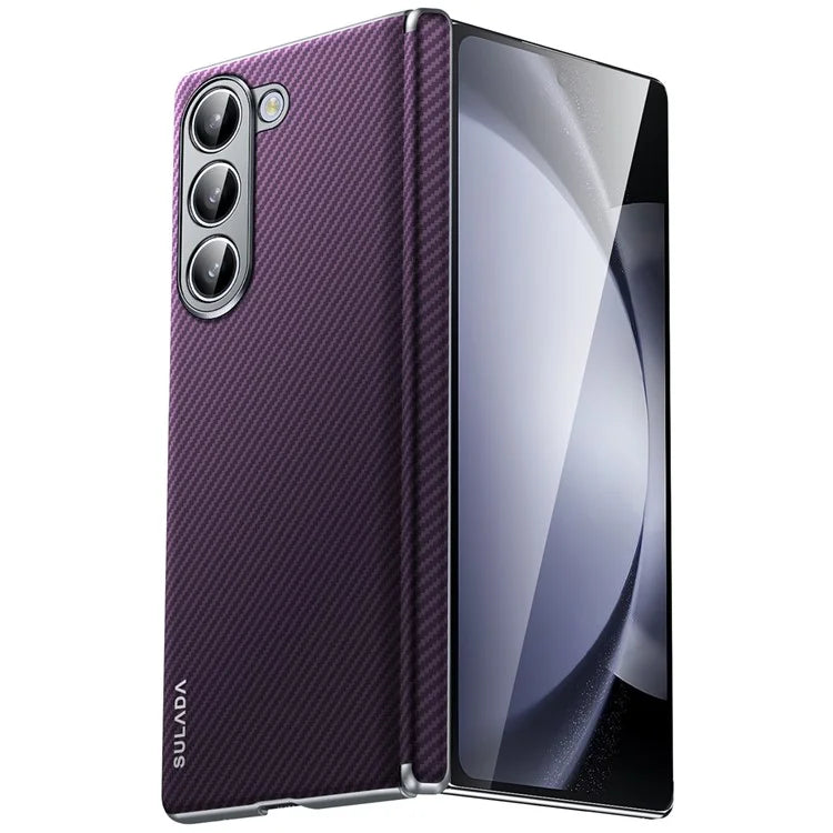 SULADA For Samsung Galaxy Z Fold6 5G Magnetic Case Carbon Fiber Texture Leather+PC Phone Cover