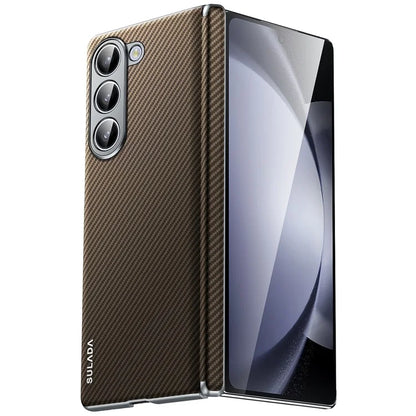 SULADA For Samsung Galaxy Z Fold6 5G Magnetic Case Carbon Fiber Texture Leather+PC Phone Cover