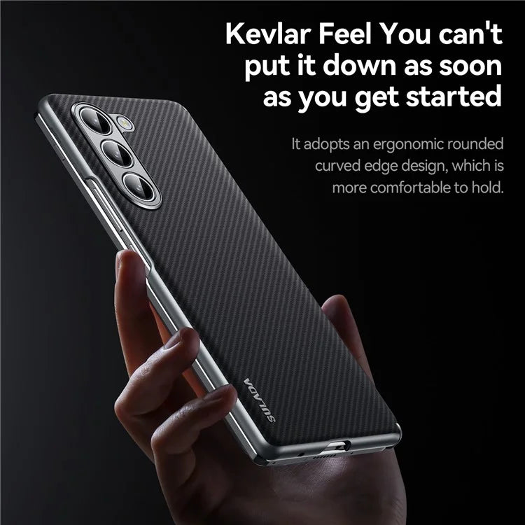 SULADA For Samsung Galaxy Z Fold6 5G Magnetic Case Carbon Fiber Texture Leather+PC Phone Cover