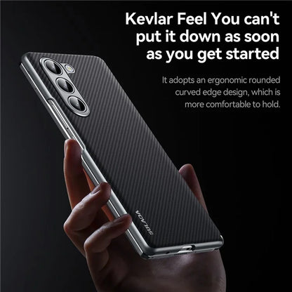 SULADA For Samsung Galaxy Z Fold6 5G Magnetic Case Carbon Fiber Texture Leather+PC Phone Cover