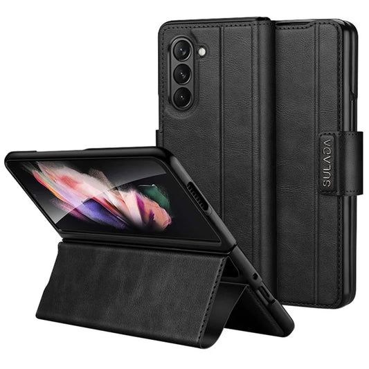 SULADA For Samsung Galaxy Z Fold6 5G Case PU Leather+PC Anti-Drop Stand Phone Case