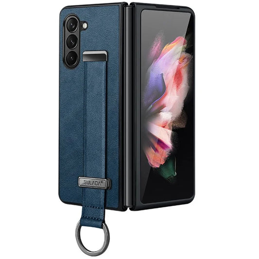 SULADA Fashion Series for Samsung Galaxy Z Fold6 5G Case Strap Kickstand Leather+PC Phone Cover