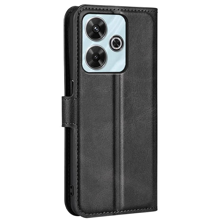 For Xiaomi Redmi Note 13R 5G / Redmi 13 4G / Poco M6 4G Wallet Case Leather Phone Cover Calf Texture