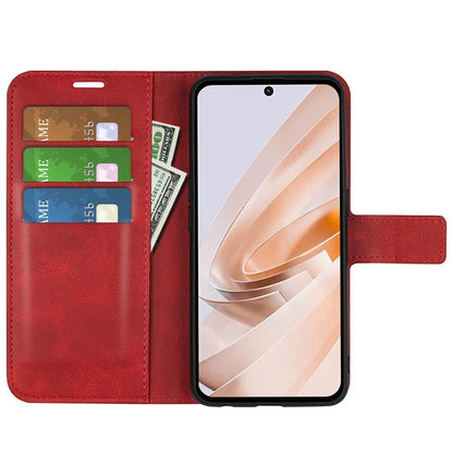 For Xiaomi Redmi Note 13R 5G / Redmi 13 4G / Poco M6 4G Wallet Case Leather Phone Cover Calf Texture