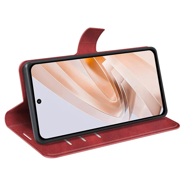For Xiaomi Redmi Note 13R 5G / Redmi 13 4G / Poco M6 4G Wallet Case Leather Phone Cover Calf Texture
