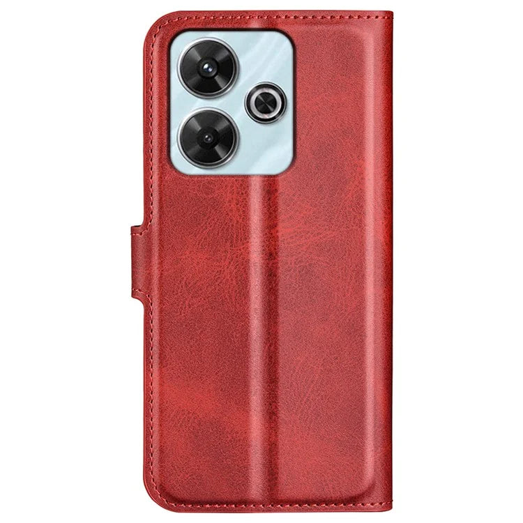 For Xiaomi Redmi Note 13R 5G / Redmi 13 4G / Poco M6 4G Wallet Case Leather Phone Cover Calf Texture