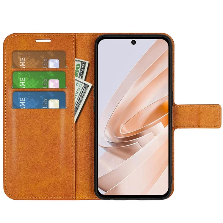 For Xiaomi Redmi Note 13R 5G / Redmi 13 4G / Poco M6 4G Wallet Case Leather Phone Cover Calf Texture