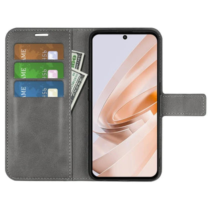 For Xiaomi Redmi Note 13R 5G / Redmi 13 4G / Poco M6 4G Wallet Case Leather Phone Cover Calf Texture