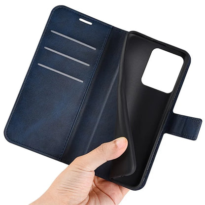 For Xiaomi Redmi Note 13R 5G / Redmi 13 4G / Poco M6 4G Wallet Case Leather Phone Cover Calf Texture