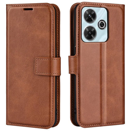 For Xiaomi Redmi Note 13R 5G / Redmi 13 4G / Poco M6 4G Wallet Case Leather Phone Cover Calf Texture