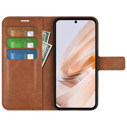For Xiaomi Redmi Note 13R 5G / Redmi 13 4G / Poco M6 4G Wallet Case Leather Phone Cover Calf Texture