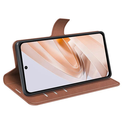 For Xiaomi Redmi Note 13R 5G / Redmi 13 4G / Poco M6 4G Wallet Case Leather Phone Cover Calf Texture