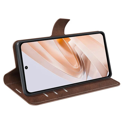 For Xiaomi Redmi Note 13R 5G / Redmi 13 4G / Poco M6 4G Wallet Case Leather Phone Cover Calf Texture
