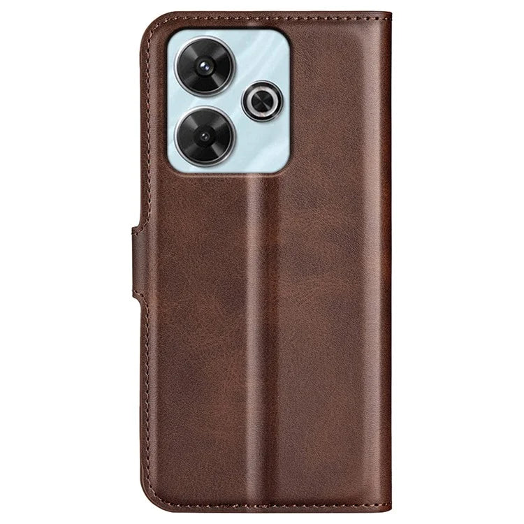 For Xiaomi Redmi Note 13R 5G / Redmi 13 4G / Poco M6 4G Wallet Case Leather Phone Cover Calf Texture