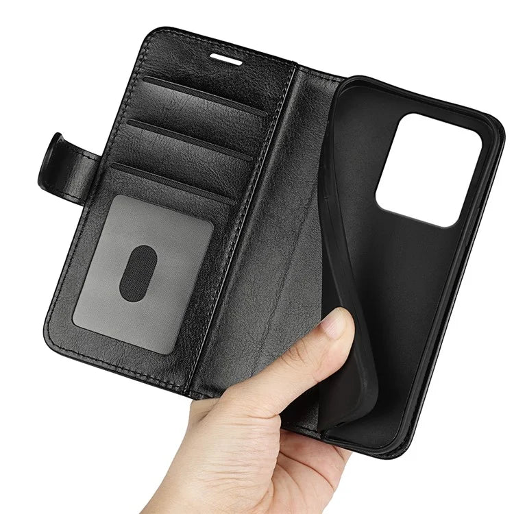 For Xiaomi Redmi Note 13R 5G / Redmi 13 4G / Poco M6 4G Case Leather Phone Cover Crazy Horse Texture