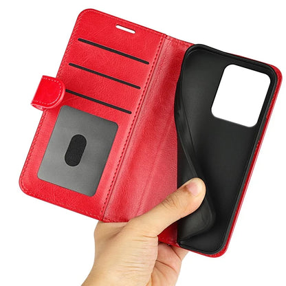 For Xiaomi Redmi Note 13R 5G / Redmi 13 4G / Poco M6 4G Case Leather Phone Cover Crazy Horse Texture