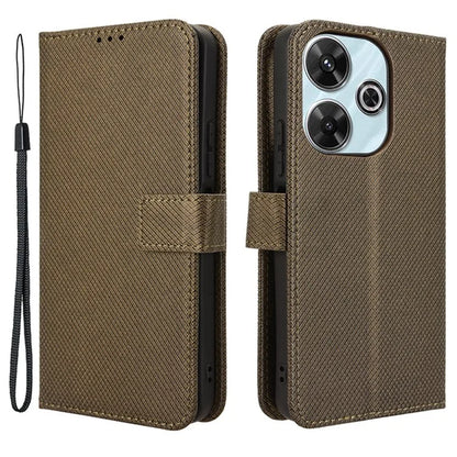 For Xiaomi Redmi 13 4G / Note 13R 5G / Poco M6 4G Case Diamond Texture Leather Phone Cover
