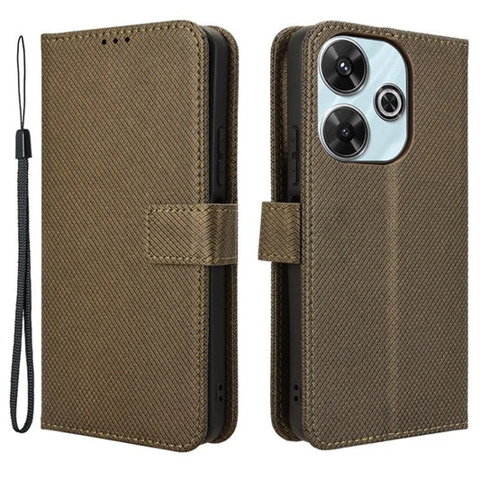 For Xiaomi Redmi 13 4G / Note 13R 5G / Poco M6 4G Case Diamond Texture Leather Phone Cover