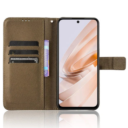 For Xiaomi Redmi 13 4G / Note 13R 5G / Poco M6 4G Case Diamond Texture Leather Phone Cover