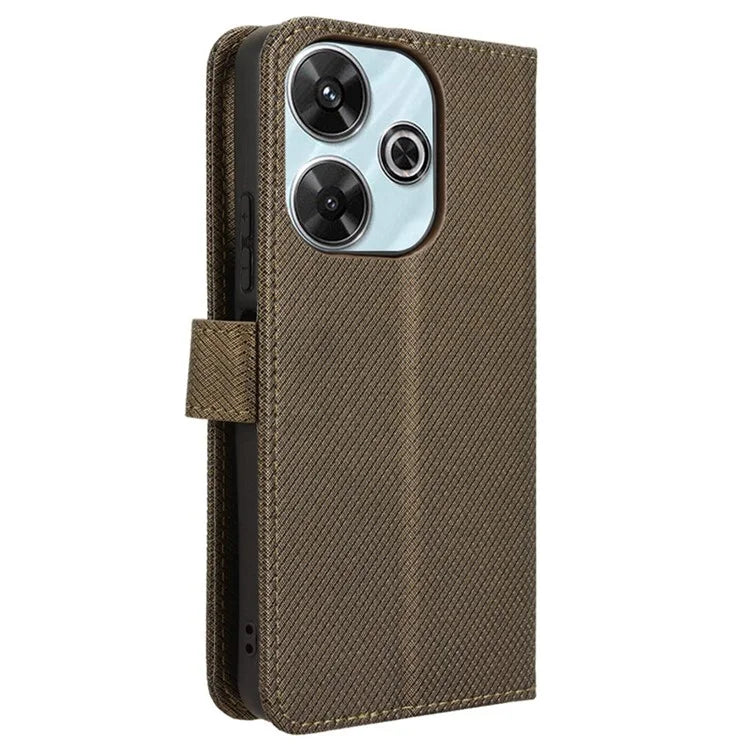 For Xiaomi Redmi 13 4G / Note 13R 5G / Poco M6 4G Case Diamond Texture Leather Phone Cover