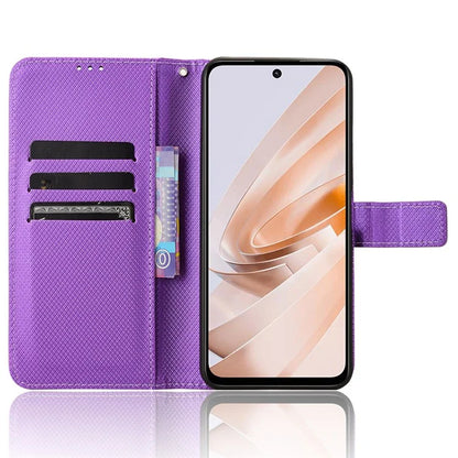 For Xiaomi Redmi 13 4G / Note 13R 5G / Poco M6 4G Case Diamond Texture Leather Phone Cover