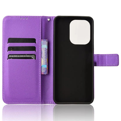 For Xiaomi Redmi 13 4G / Note 13R 5G / Poco M6 4G Case Diamond Texture Leather Phone Cover