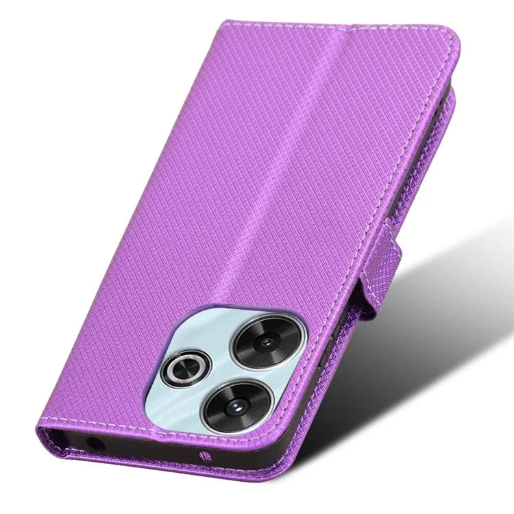 For Xiaomi Redmi 13 4G / Note 13R 5G / Poco M6 4G Case Diamond Texture Leather Phone Cover