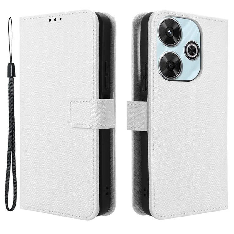 For Xiaomi Redmi 13 4G / Note 13R 5G / Poco M6 4G Case Diamond Texture Leather Phone Cover