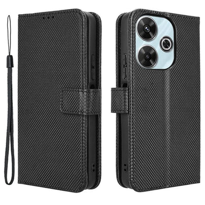 For Xiaomi Redmi 13 4G / Note 13R 5G / Poco M6 4G Case Diamond Texture Leather Phone Cover