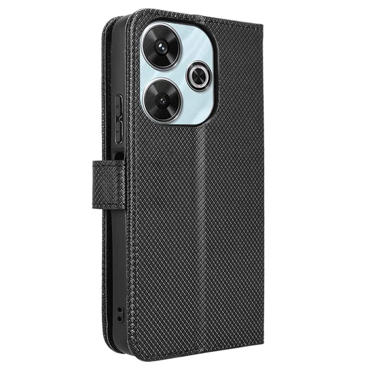 For Xiaomi Redmi 13 4G / Note 13R 5G / Poco M6 4G Case Diamond Texture Leather Phone Cover