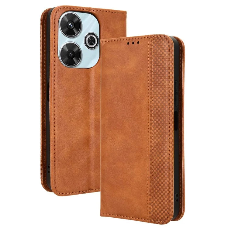 For Xiaomi Redmi Note 13R 5G / Redmi 13 4G / Poco M6 4G Case Retro PU Leather Wallet Phone Cover
