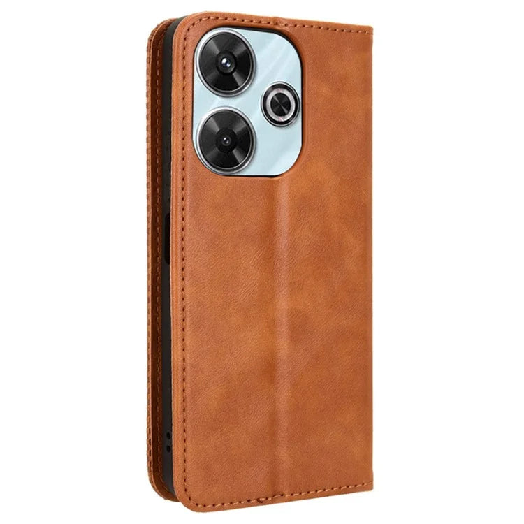 For Xiaomi Redmi Note 13R 5G / Redmi 13 4G / Poco M6 4G Case Retro PU Leather Wallet Phone Cover