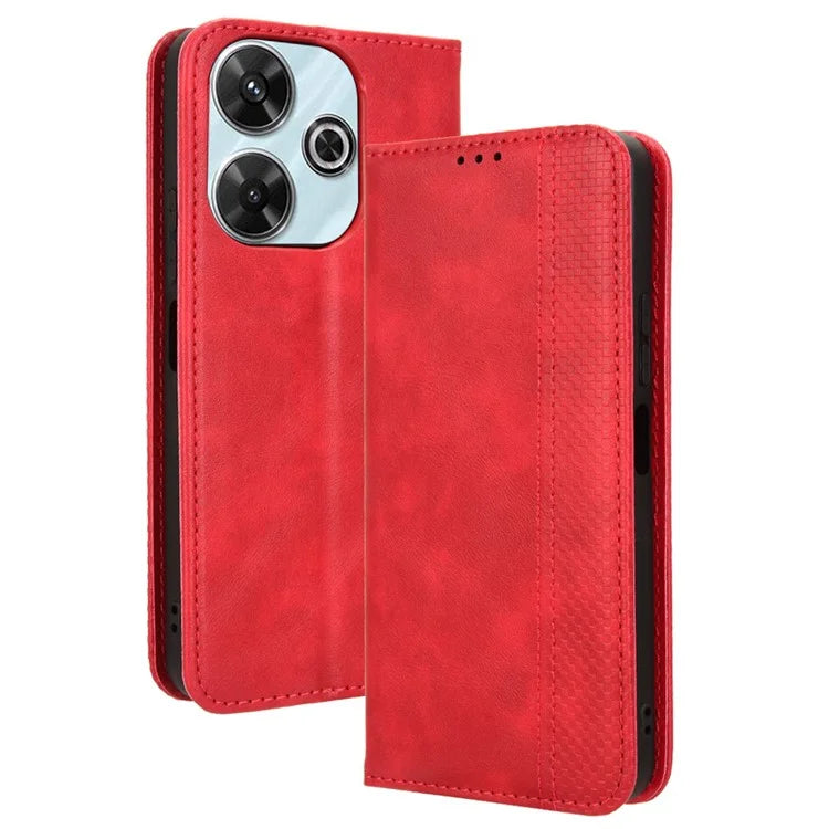 For Xiaomi Redmi Note 13R 5G / Redmi 13 4G / Poco M6 4G Case Retro PU Leather Wallet Phone Cover