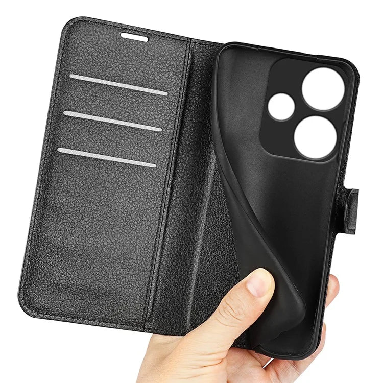 For Xiaomi Redmi Turbo 3 5G / Poco F6 5G Case Wallet Litchi Texture Leather Phone Cover