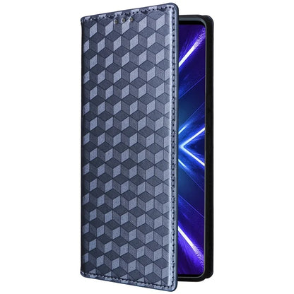For HTC U24 Pro 5G Case Leather Wallet Stand Phone Cover Rhombus Pattern