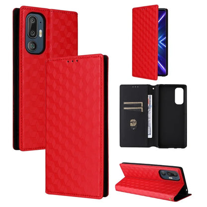 For HTC U24 Pro 5G Case Leather Wallet Stand Phone Cover Rhombus Pattern