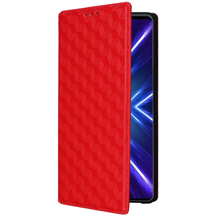 For HTC U24 Pro 5G Case Leather Wallet Stand Phone Cover Rhombus Pattern