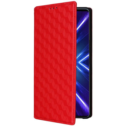 For HTC U24 Pro 5G Case Leather Wallet Stand Phone Cover Rhombus Pattern