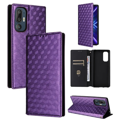 For HTC U24 Pro 5G Case Leather Wallet Stand Phone Cover Rhombus Pattern