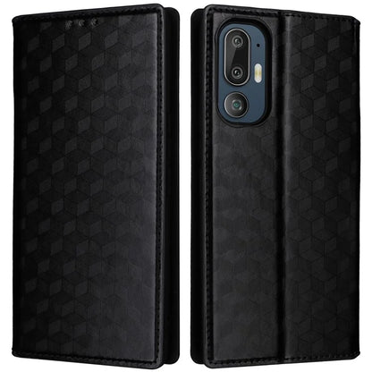 For HTC U24 Pro 5G Case Leather Wallet Stand Phone Cover Rhombus Pattern