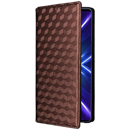 For HTC U24 Pro 5G Case Leather Wallet Stand Phone Cover Rhombus Pattern