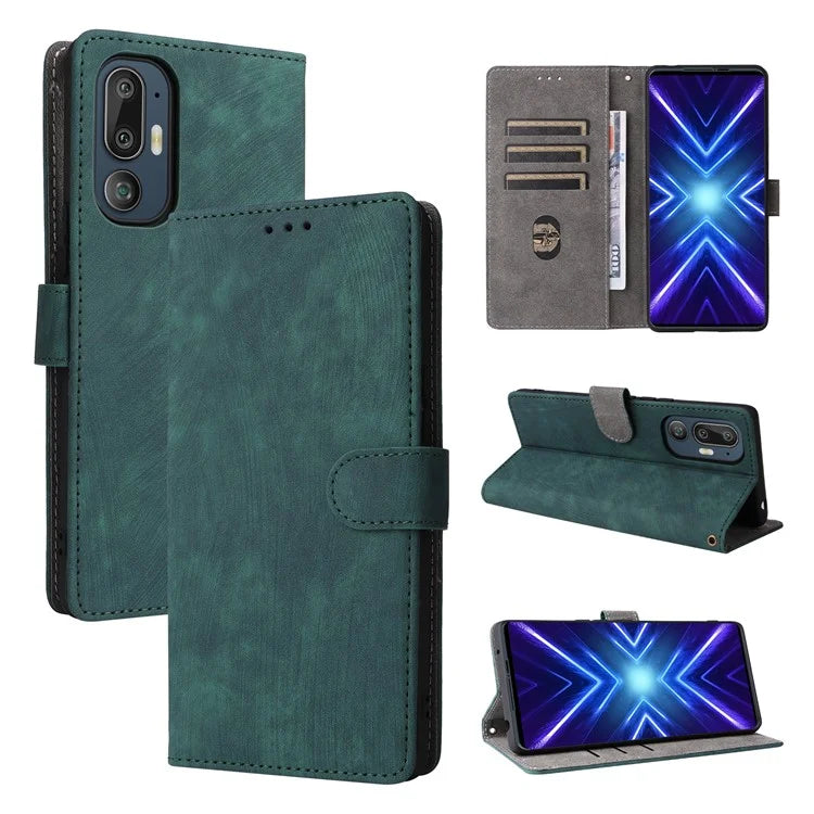 For HTC U24 Pro 5G Case RFID Blocking Wallet Leather Phone Cover with Strap