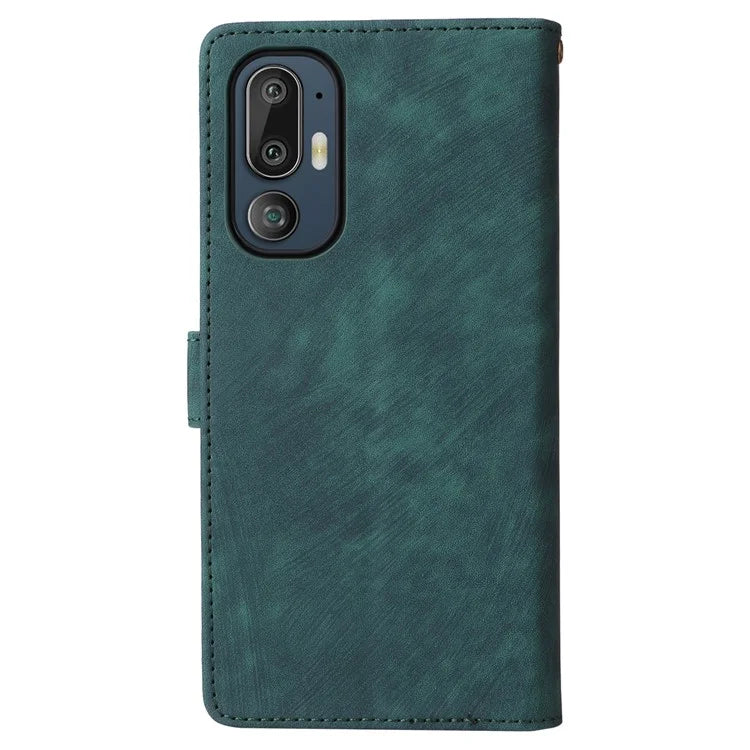 For HTC U24 Pro 5G Case RFID Blocking Wallet Leather Phone Cover with Strap