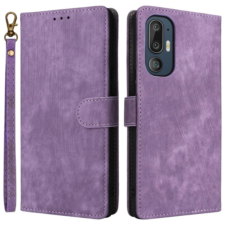 For HTC U24 Pro 5G Case RFID Blocking Wallet Leather Phone Cover with Strap