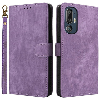 For HTC U24 Pro 5G Case RFID Blocking Wallet Leather Phone Cover with Strap