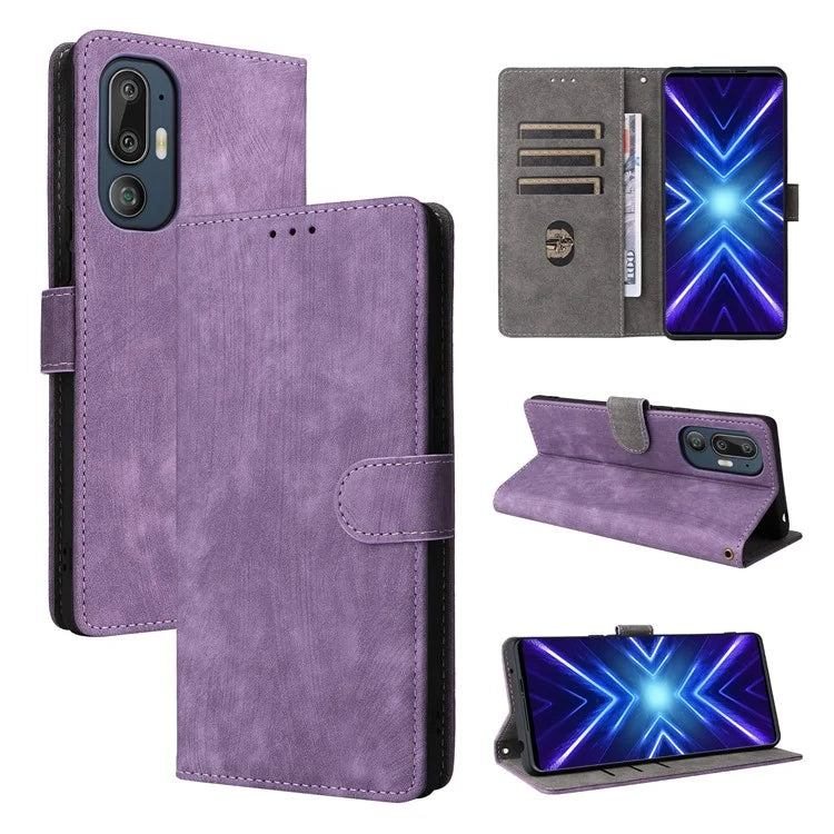 For HTC U24 Pro 5G Case RFID Blocking Wallet Leather Phone Cover with Strap