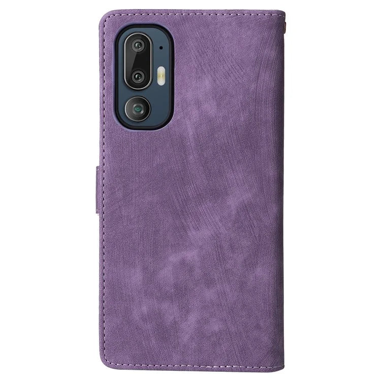 For HTC U24 Pro 5G Case RFID Blocking Wallet Leather Phone Cover with Strap