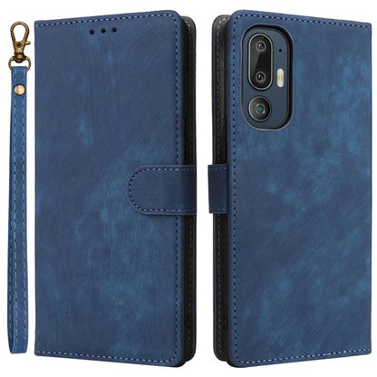 For HTC U24 Pro 5G Case RFID Blocking Wallet Leather Phone Cover with Strap